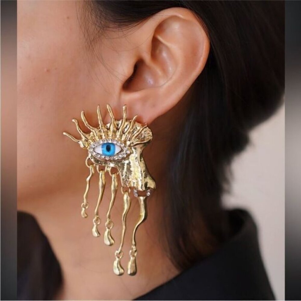 Statement Evil Eye Earrings A1180 - image 4